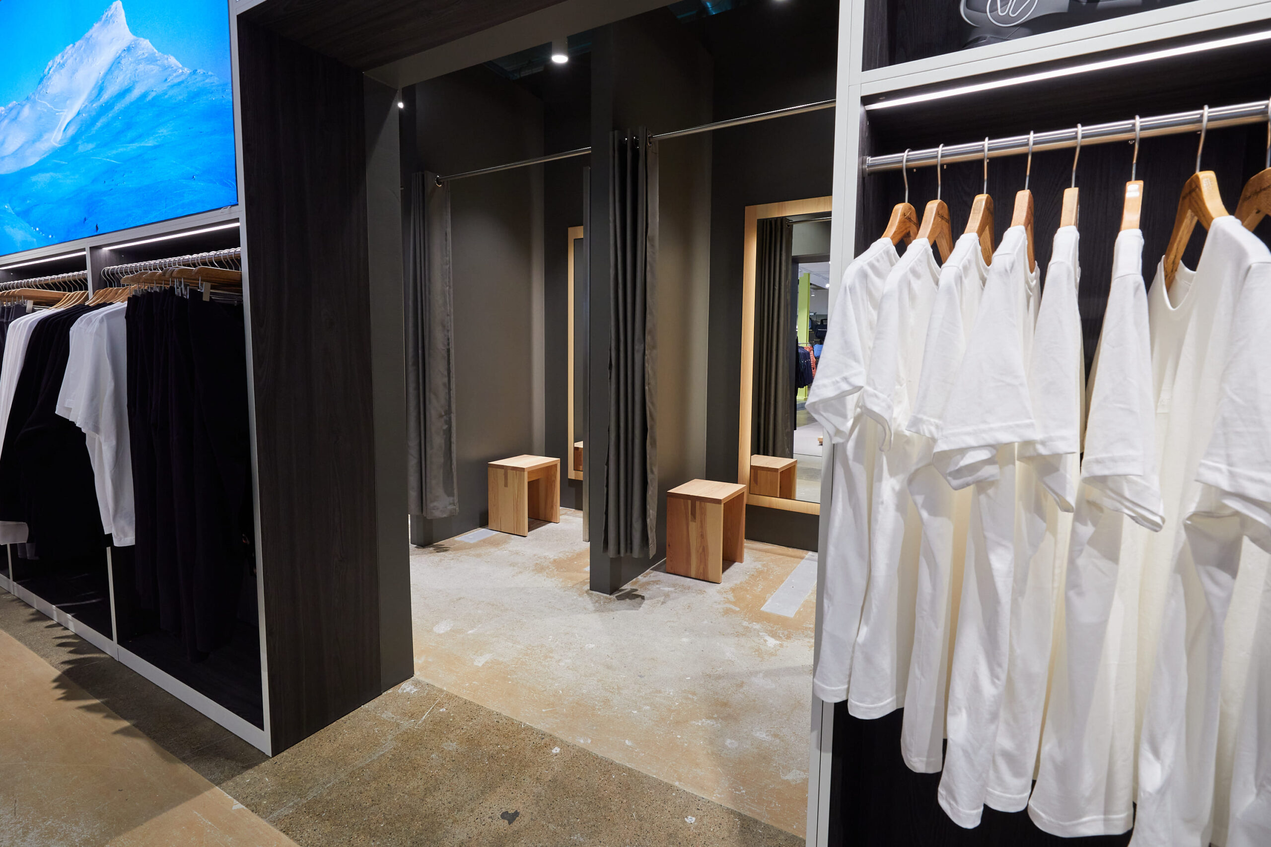 sports store fitting room